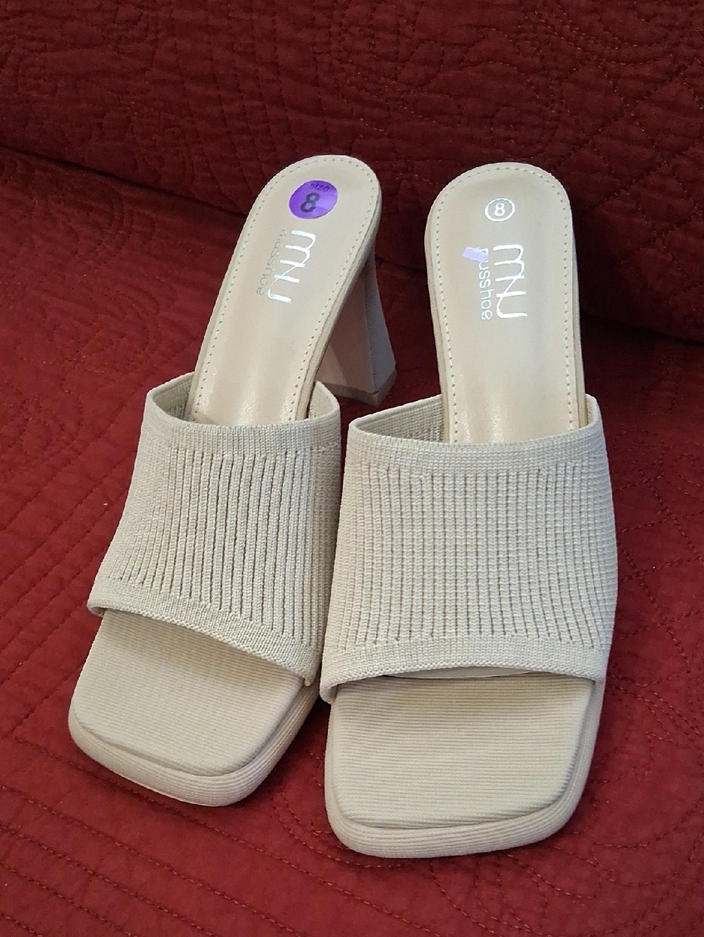 MUSSHOE Beige NWOT Knit Mules - Picture 3 of 10